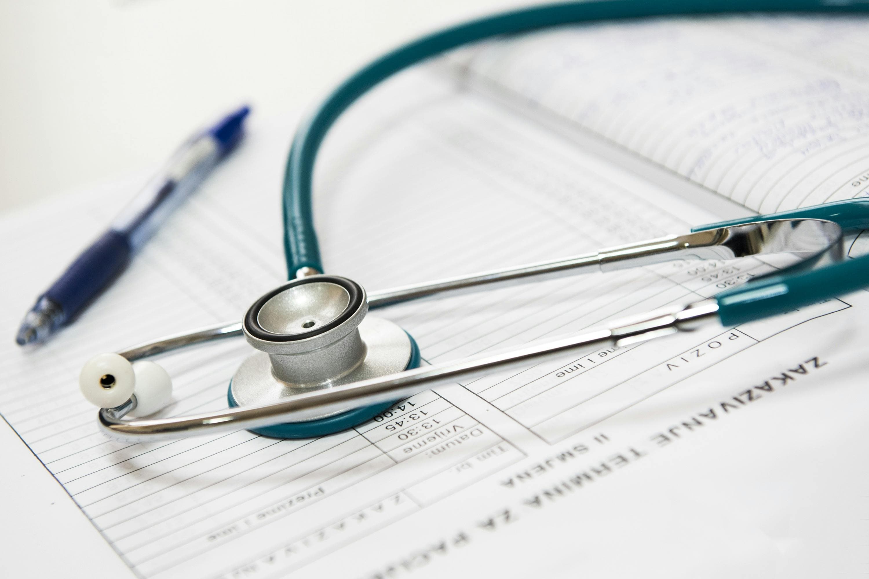 A Medical Stethoscope on Appointment Book
